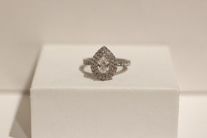 SOLD Stunning 18WG Pear Shape Diamond Engagement Ring