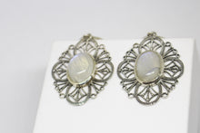 Load image into Gallery viewer, SS Rainbow Moonstone Earrings
