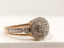 Load image into Gallery viewer, 9ct Yellow &amp; White Gold Halo Diamond Ring
