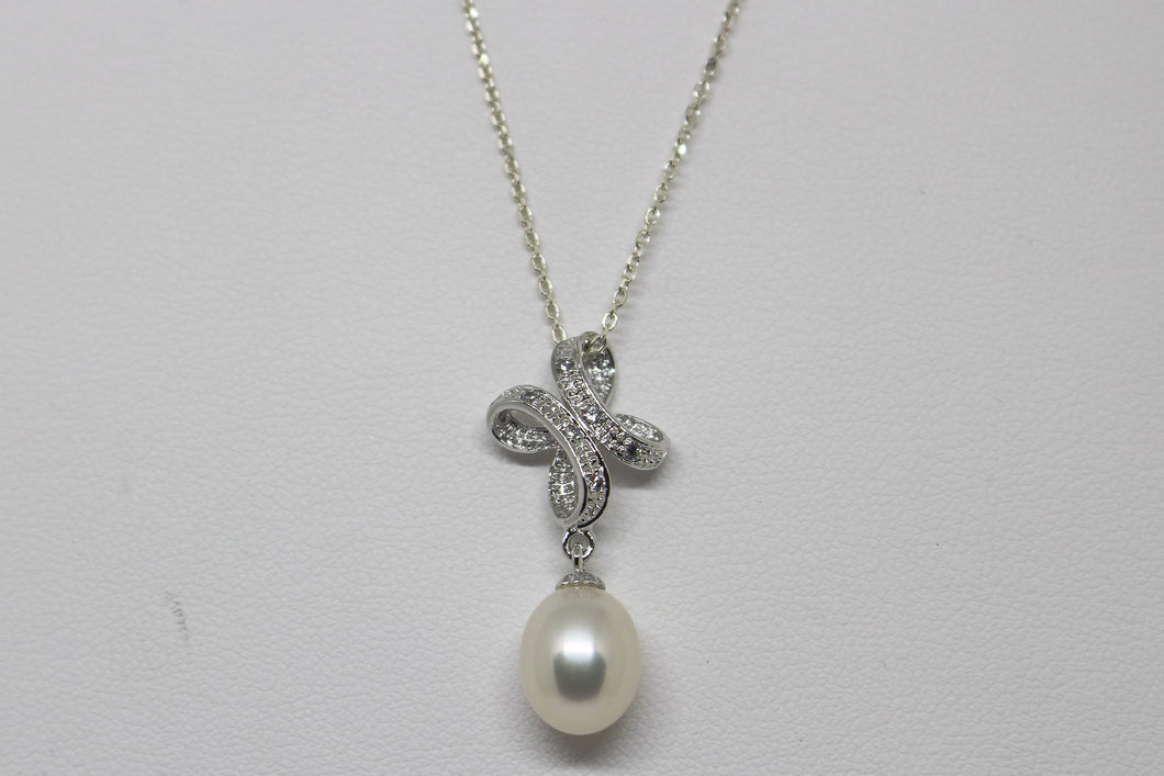 SS FW Pearl & CZ Necklace