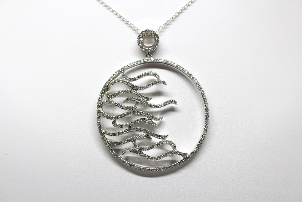 SS CZ Waves in Circle Necklace