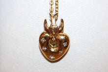 Load image into Gallery viewer, 9ct Yellow Gold Diamond Heart &amp; Bird Pendant
