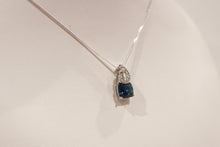 Load image into Gallery viewer, 9ct White Gold London Topaz &amp; Diamond Pendant
