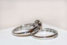 Load image into Gallery viewer, 10ct WG Square Halo Diamond Ring SET (tdw 1ct)