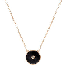 Load image into Gallery viewer, Sterling Silver Black Round CZ Pendant on fine chain
