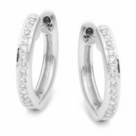 Diamond Claw Set Huggie Earring in 9ct White Gold