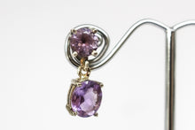 Load image into Gallery viewer, SS Amethyst Stud Drop Earring

