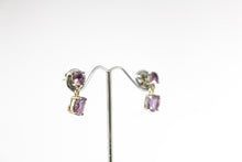 Load image into Gallery viewer, SS Amethyst Stud Drop Earring
