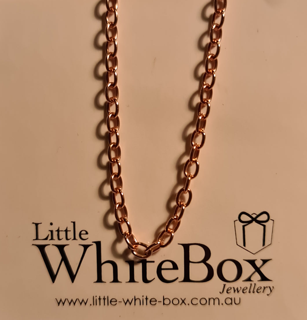 SS Rose Gold Plated Cable Chain