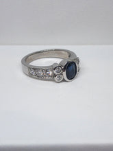 Load image into Gallery viewer, 18ct White Gold Australian Sapphire &amp; Diamond Ring
