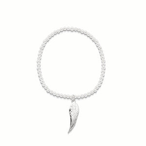 Sterling Silver Angel Wing Ball Bracelet