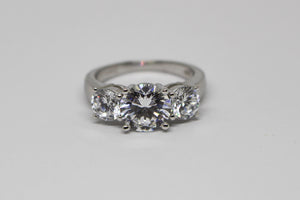 Sterling Silver 3 Stone CZ Ring
