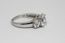 Load image into Gallery viewer, Sterling Silver 3 Stone CZ Ring
