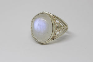 SS Rainbow Moonstone Ring