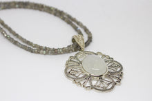 Load image into Gallery viewer, SS Rainbow Moonstone Necklace
