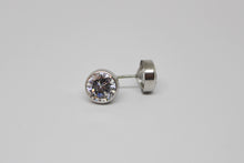 Load image into Gallery viewer, 9ct White Gold Bezel set Cubic Zirconia Stud Earrings
