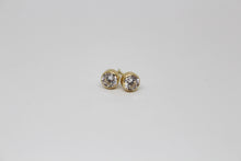 Load image into Gallery viewer, 9ct Yellow Gold Round Cubic Zirconia Stud Earrings
