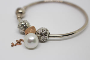 SS Bangle with 11-12mm South Sea Pearl