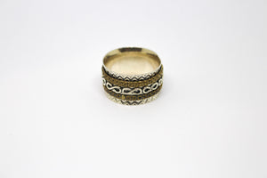 Sterling Silver Two Tone Spinner Ring