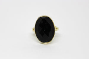 SS Black Onyx Ring
