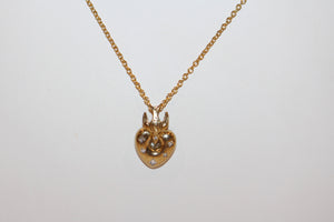 9ct Yellow Gold Diamond Heart & Bird Pendant