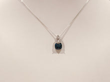 Load image into Gallery viewer, 9ct White Gold London Topaz &amp; Diamond Pendant
