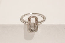 Load image into Gallery viewer, 18ct White Gold Retangular Hollow Diamond Ring

