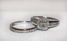Load image into Gallery viewer, 10ct WG Square Halo Diamond Ring SET (tdw 1ct)
