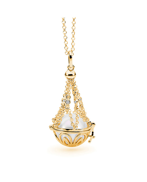 9ct Yellow Gold Adjustable Basket Necklace