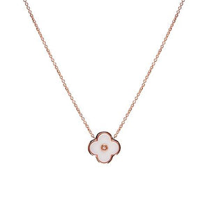 SS Yellow gold Plated & Solid White Ceramic Flower on fine chain