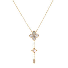 Load image into Gallery viewer, Sterling Silver Flower Drop CZ Necklace
