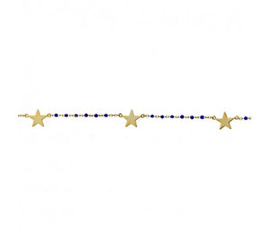 Sterling Silver gold plated star and enamel beaded bracelet