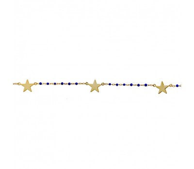 Sterling Silver gold plated star and enamel beaded bracelet
