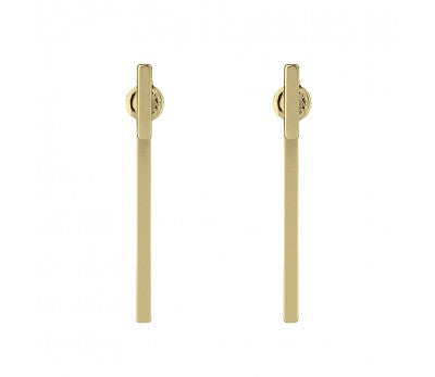 Sterling Silver Double Bar Earring with Gold Plate