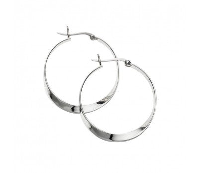 Sterling Silver fancy design hoop earring