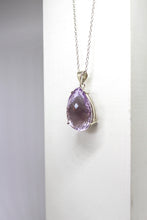 Load image into Gallery viewer, SS Tear Drop Amethyst Pendant
