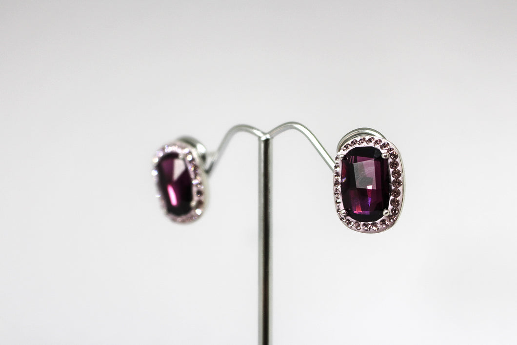 SS Purple CZ Earrings