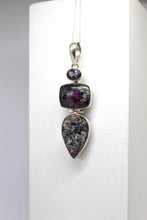 Load image into Gallery viewer, SS Mystic Quartz &amp; Eudialyte Pendant

