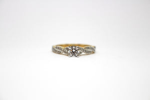 18ct Gold Two Tone Engagement Ring with ½ carat Diamond