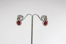 Load image into Gallery viewer, SS CZ Ruby Earrings
