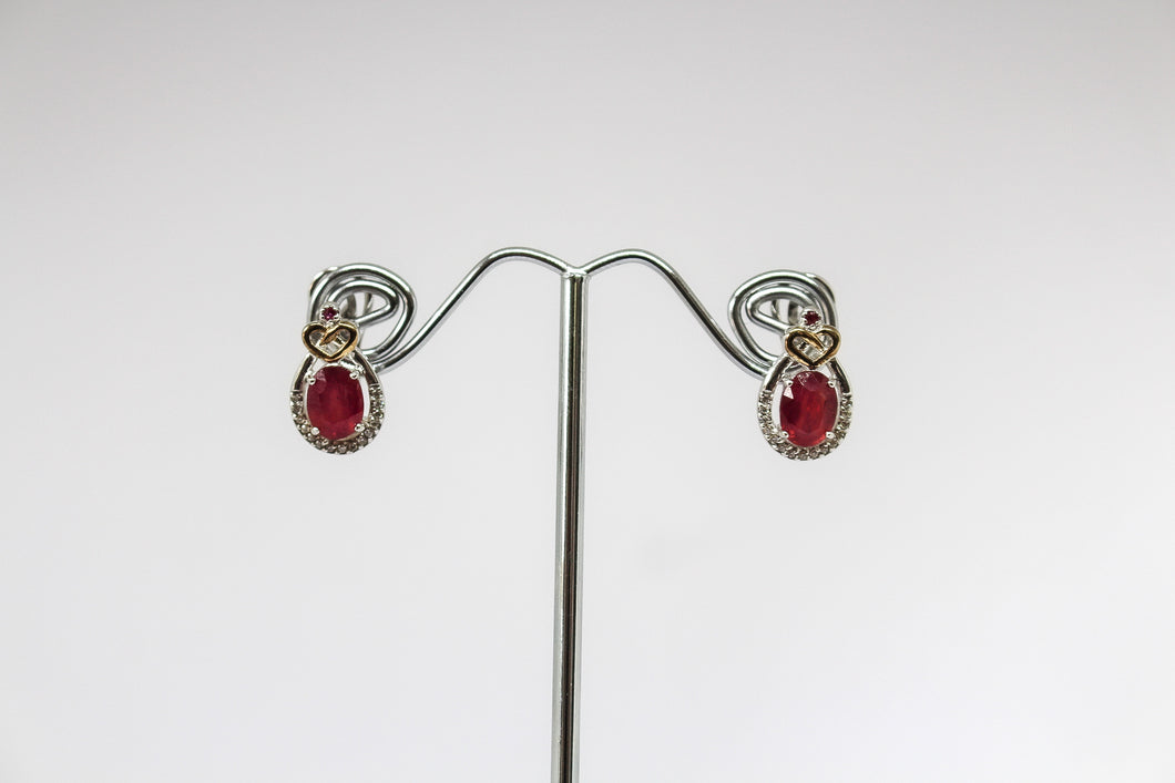 SS CZ Ruby Earrings