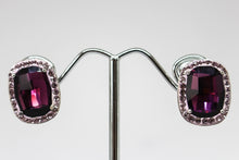 Load image into Gallery viewer, SS Purple CZ Earrings
