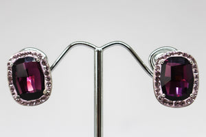 SS Purple CZ Earrings