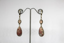 Load image into Gallery viewer, SS Rose Quartz &amp; Agate Earrings
