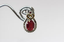 Load image into Gallery viewer, SS CZ Ruby Earrings
