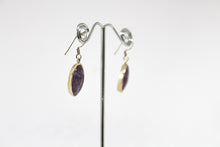 Load image into Gallery viewer, SS Charoite Drop Earrings
