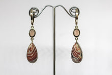 Load image into Gallery viewer, SS Rose Quartz &amp; Agate Earrings

