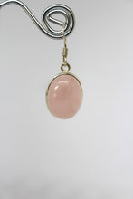 Load image into Gallery viewer, SS Rose Quartz drop Earrings
