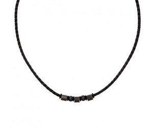 Blaze Ore stainless Steel Leather Necklace