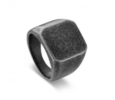 Blaze Ore Stainless Steel Signet Ring Antique Finish